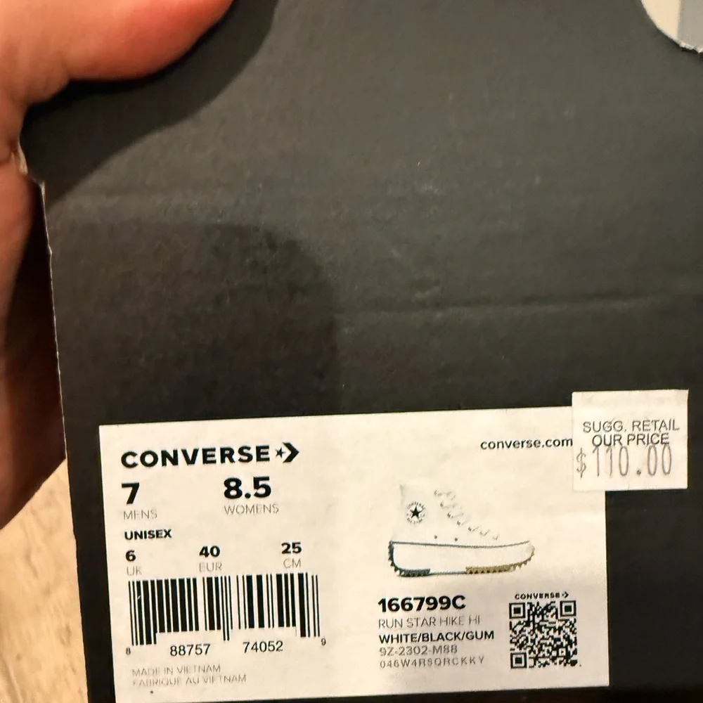 Converse White Platform Hike High-Top Sneakers - Picture 6 of 8